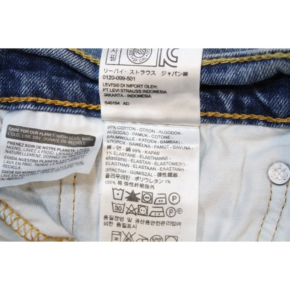 Levi Men's 505 Regular Fit Straight Leg Stretch Jeans 34x34 Light Wash - Picture 6 of 12